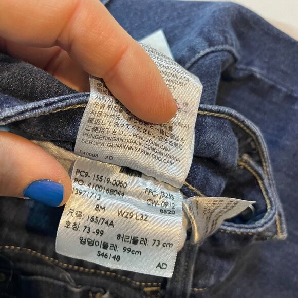 Levi's 526 Slender Bootcut Jeans Womens Size 8 Blue Dark Wash Denim Flap Pockets - Picture 4 of 5